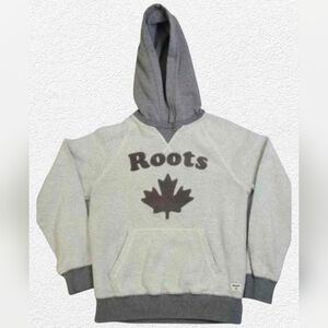 Roots Women’s Hoodie – Size XS – Grey Logo Zip-Up – Cozy Canadian Classic